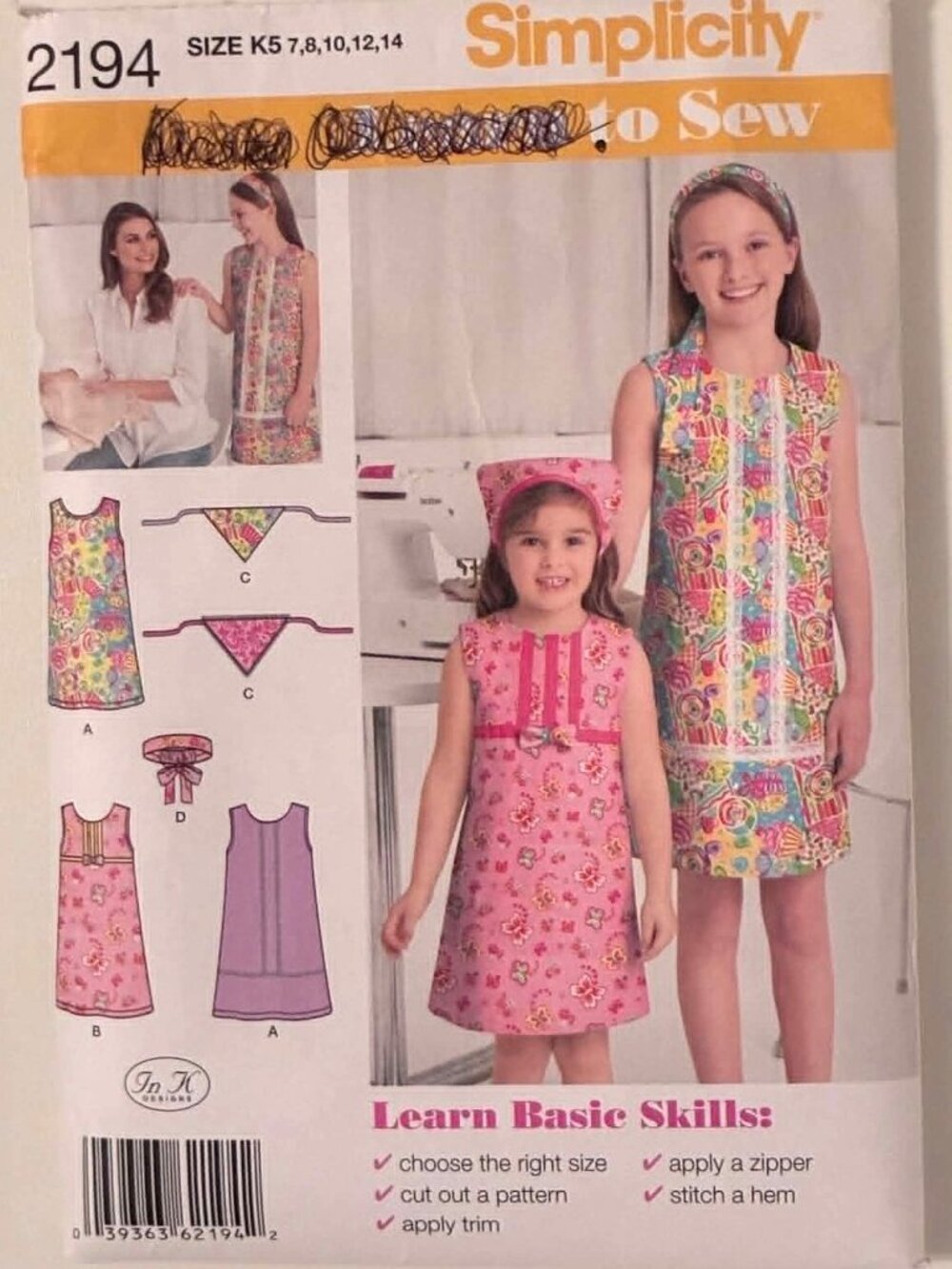 Girls Dress, Scarf & Headband Pattern